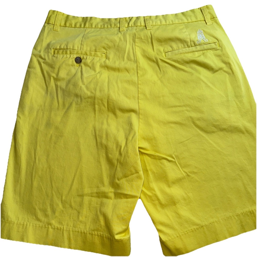 Royal &‎ Awesome Golf Shorts Mens 34 Yellow Cotton Stretch Tee Holder Logo - Picture 8 of 9